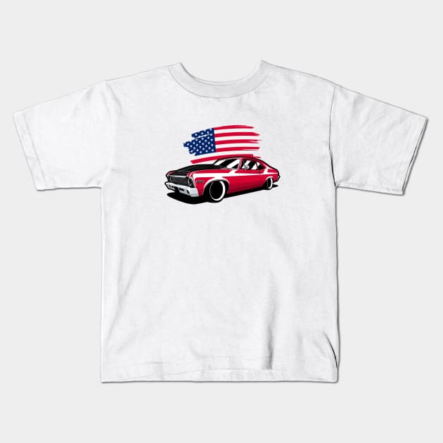 Red Nova SS classic coupe Kids T-Shirt by KaroCars